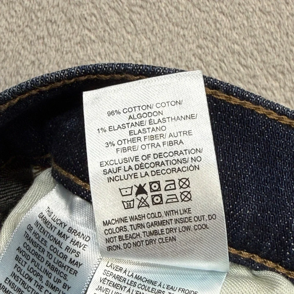 Lucky Brand Sweet Boot Jean Women 14/32 Dark Mid Rise Bootcut Western Boho Denim